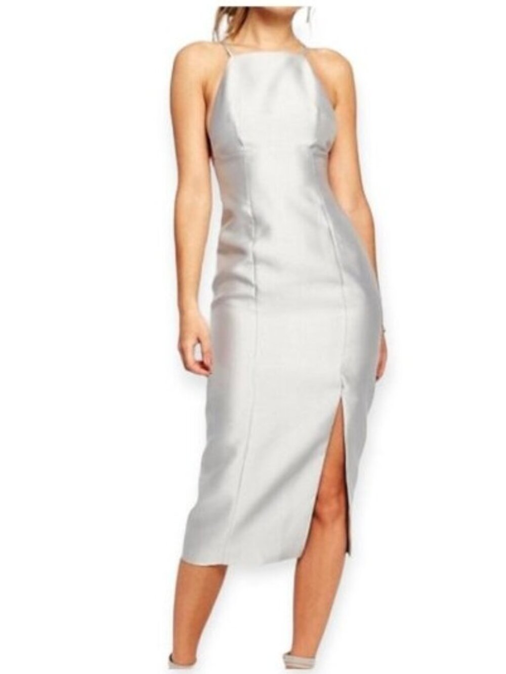 Keepsake Billboard Pencil Dress in silver size‎ L